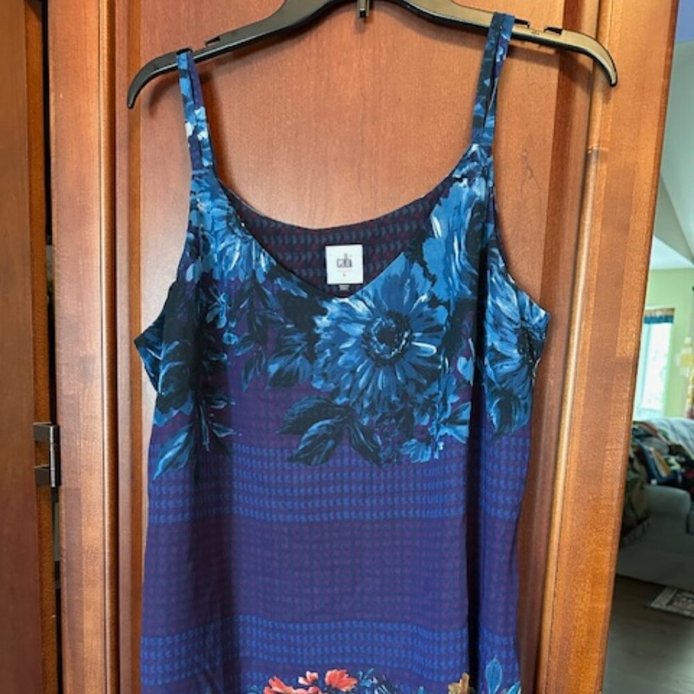 CAbi Navy Blue Multi Lined Double Straps